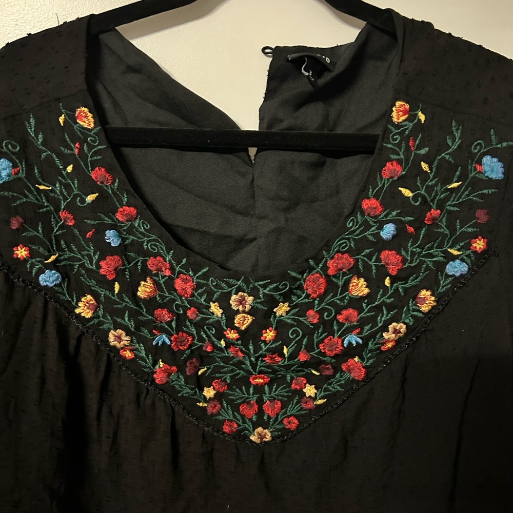 Black Embroidered Blouse (Size 3) by Torrid